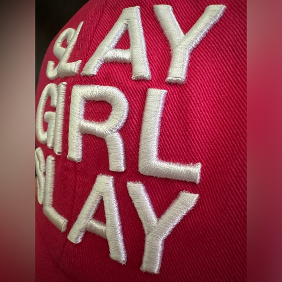 🩷 NWT! Unisex Embroidered Slay Girl Slay Pink Hat - Picture 9 of 11